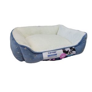 NEW Top Paw Blue Star Cuddler Dog Bed Size 18"L x 22"W x 6.5"H